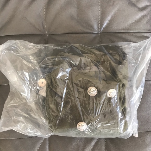 NWT Army Green Military Pea Coat - Picture 5 of 5